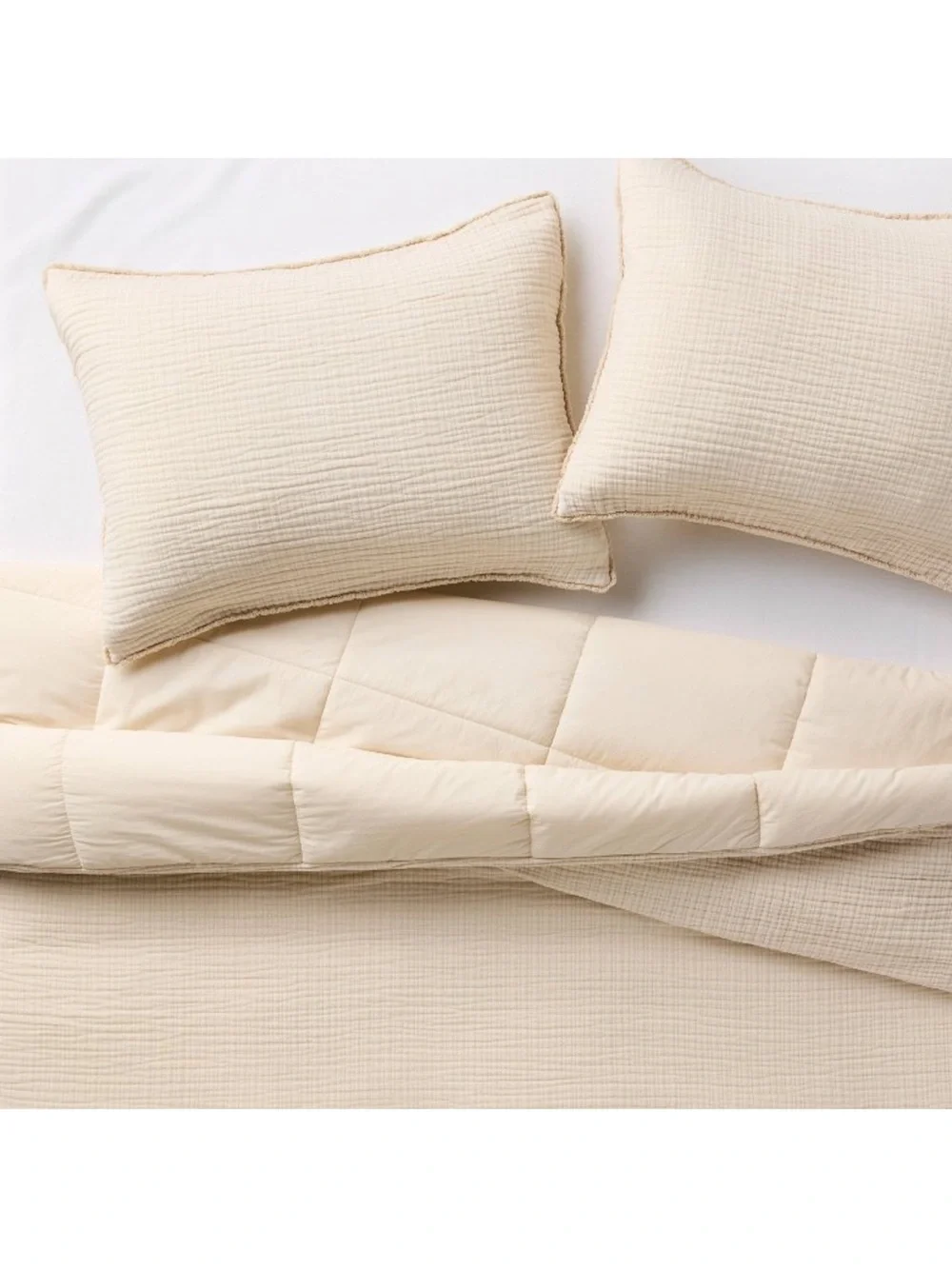 Casaluna King / Cal King Chambray 100% Cotton Comforter Set, Natural
